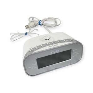 Timex T231Y Snooze/Sleep Display Dimmer Alarm Clock Radio In White